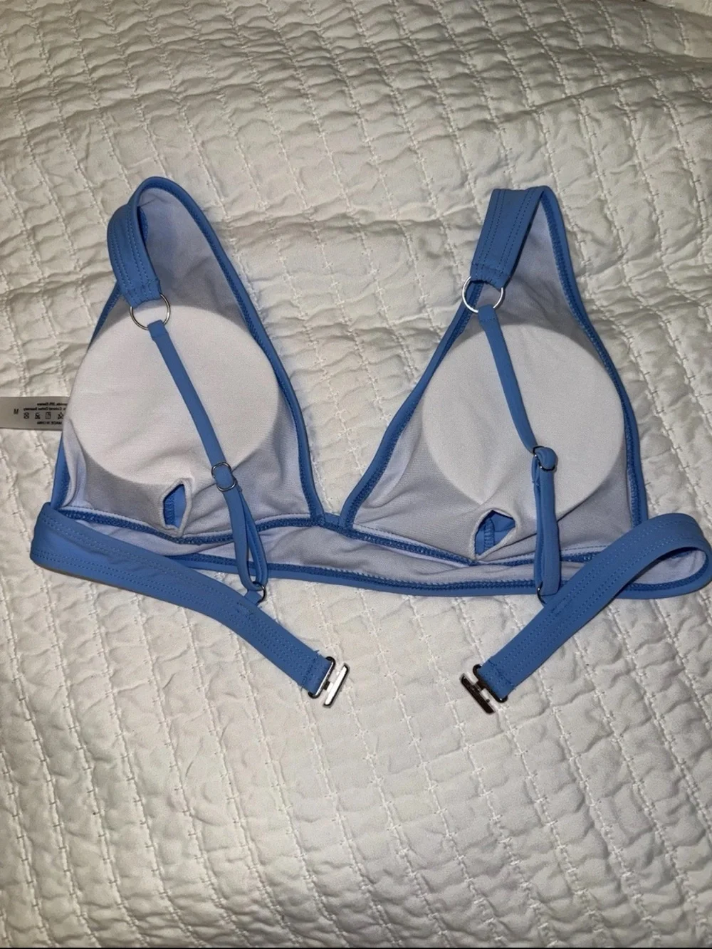 Light Blue O-Ring Bikini Swimsuit Top - Size M